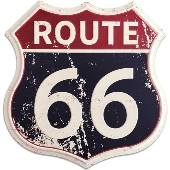 Route 66 Signs Vintage Road Signs High Way Metal Tin Sign for Wall Decor 12"x12" - Picture 1 of 7